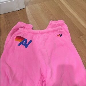 pink aviator nation sweatpants size medium